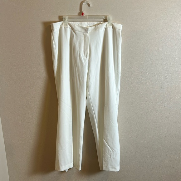 Joanna Hope White Wide Leg Trouser Pants Flowy High Rise - Picture 4 of 12